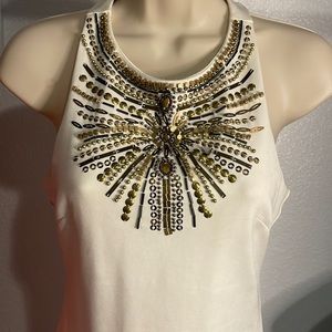 BEBE Embellished white/cream dress
